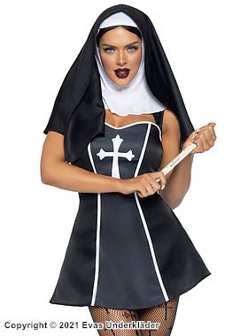 Nonne, Kostüm-Kleid, christliches Kreuz